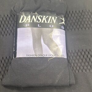 Danskin Plus Fashion Opaque Black Tights